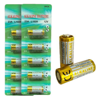 TEMU 5/10pcs A23 23a Alkaline Batteries 12v | L1028 V23ga K23a Gp23a | 12 Volt High Drain Battery For Garage Door Opener, Remote Control, Key Fob Image