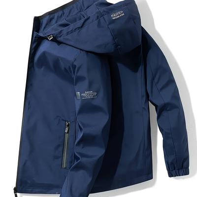 TEMU Men' Color Hooded Slim Jacket, Casual Stylish Long Sleeve Coat Outdoor Clothes Image