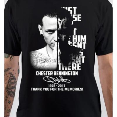 TEMU Rare Chester Bennington 1967-2017 Black Shirt He1101 Image