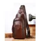 Sac de poitrine en cuir véritable pour hommes, sac à bandoulière en cuir de vache de première couche, sac de poitrine multifonctionnel de sport décontracté à la mode