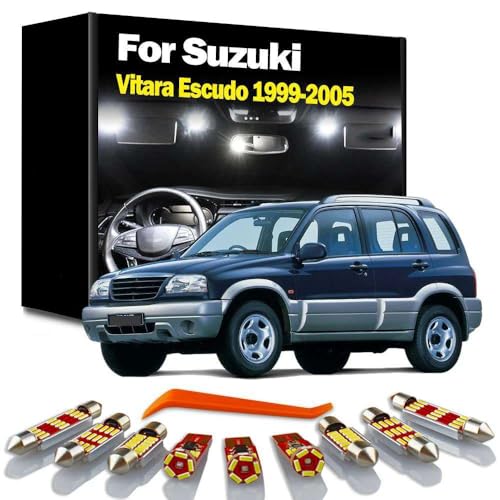 LRFCWSD 12Pcs LED Interior Map Dome Light Lamp Kit, For Suzuki Grand Vitara Escudo 1999 2000 2001 2002 2003 2004 2005 Car Led Bulb