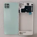 Per Samsung Galaxy A22 5G A226 Alloggiamento completo Telaio centrale + Copri batteria Alloggiamento porta posteriore con obiettivo fotocamera + Scheda SIM