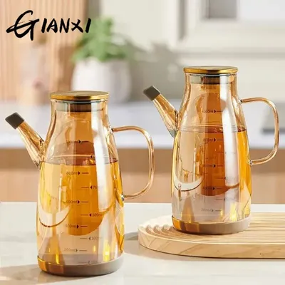 GIANXI Kitchen And Home Cooking Oil Bottle Large Capacity Amber Oil Bottle Set Thickened Food Grade Leakproof Seasoning Bottle