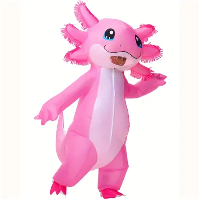 Aufblasbares Kostüm für Erwachsene, Axolotl-Kostüme, Deluxe-Halloween-Luftblas-Kostüm, rosa Axolotl-Kostüme für Damen und Herren, Cosplay-Party Image