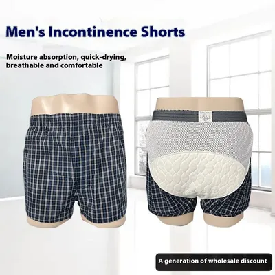 Ältere windel feste Unterwäsche wasch bare Männer schweiß absorbierende, schnell trocknende Hämorrhoiden, postoperative, auslaufs ichere Boxershorts Image
