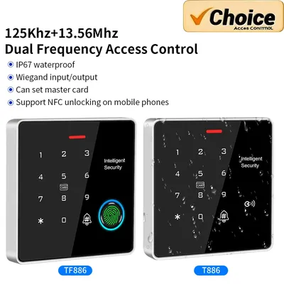 Dual Frequency 125Khz+13.56Mhz Fingerprint Access Control Keypad Waterproof Fingerprint Digital Electronic Lock Door Opener