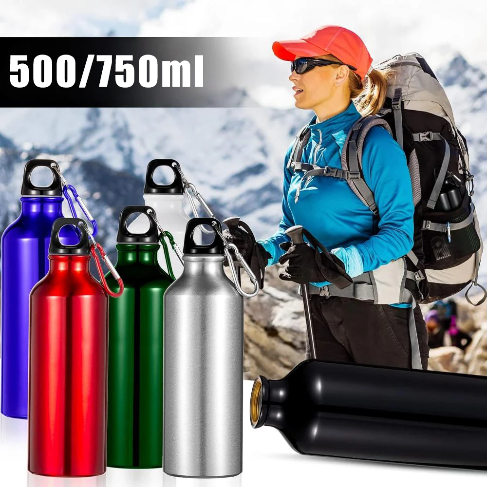 500 ml 750 ml leichte Aluminium-Wasserflasche Ombre Fitnessflasche Fitnessstudio Outdoor auslaufsicher Reise-Trinkgeschirr Geschenk Image