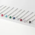Orecchini in argento Sterling 925 per donna orecchini a bottone semplici colorati in argento 925 con catena a goccia orecchini da donna in argento 925 con zirconi
