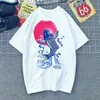 Japanische trendige Marke Ukiyo-e bemalt Karpfen Retro Hip-Hop lose große Baumwolle Kurzarm T-Shirt für Männer und Frauen