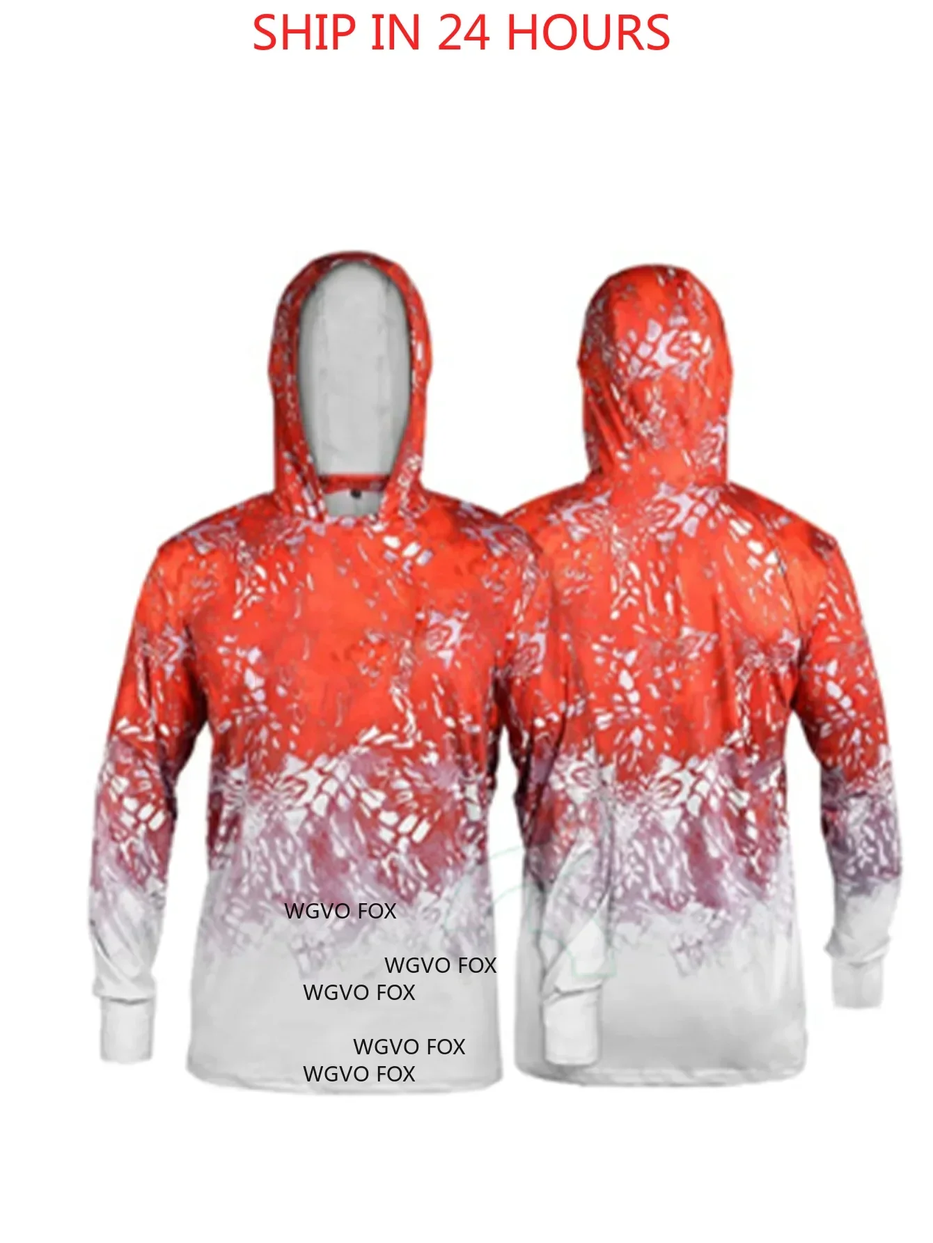 Angeln Shirt Langarm Anti-UV Angeln Kapuzen Shirts mit Gesichtsmaske Fisch Kleidung Outdoor Sonnenschutz T-Shirts UPF 50+ Image