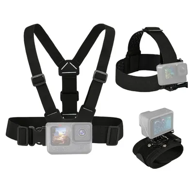Accessories Set for GoPro Hero 13 12 11 10 9 Black, Chest Mount Harness/Head Strap Mount/ 360°Rotating Wrist Accessories Kit