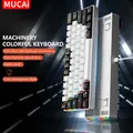 MUCAI MK61 Tastiera meccanica da gioco esports retroilluminata RGB con cavo staccabile con asse rosso Interfaccia USB sostituibile a caldo