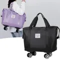 Borsone da viaggio pieghevole espandibile Ruota universale rimovibile Borsoni da viaggio per borsa da palestra sportiva Oxford impermeabile di grande capacità