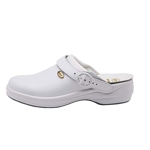 Scholl Unisex New Bonus Unpunched Medical Professional Clog, White, 6.5 UK