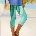 Per donna Pantaloni capri Leggings Streetwear Casual Lunghezza al polpaccio Vita Alta Oceano Elastico in vita Traspirabilità Elasticizzato Vacanza Streetwear Abbigliamento quotidiano Blu Verde lucido