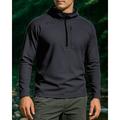 Per uomo Felpa con cappuccio Felpa Polo cima dell'escursionismo Manica Lunga Felpa con Cappuccio Maglietta Top Esterno Asciugatura Rapida Leggero Traspirante Zip a un quarto Poliestere Nero Bianco