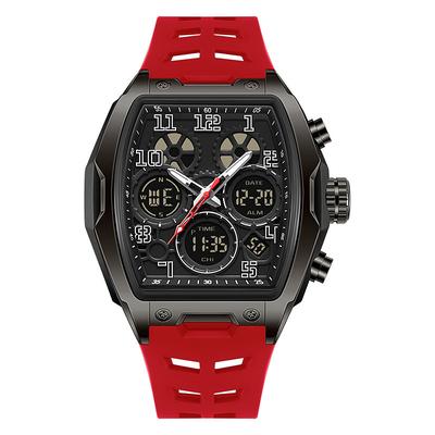 SANDA 6266 Men's Electronic Watch Sports Multifunctional Waterproof Wine Barrel Type Countdown Men's Electronic Digital Watch