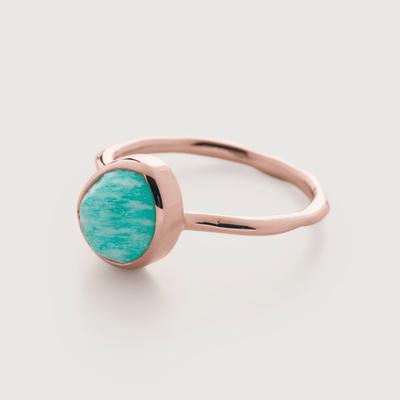 Rose Gold Siren Gemstone Ring Amazonite