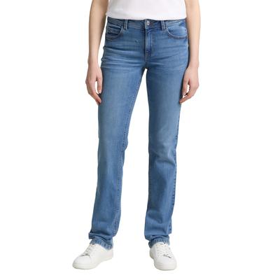 Straight-Jeans TOM TAILOR "Alexa Straight", Damen, Gr. 33, Länge 32, blau (light stone bright blau denim), Denim/Jeans, Obermaterial: 98% Baumwolle, 2% Elasthan. Futter: 65% Baumwolle, 35% Polyester, casual, gerade lang, Jeans, in 5-Pocket-Form Image