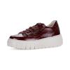 Plateausneaker GABOR, Damen, Gr. 38, rot (bordeaux), Lackleder, glänzend, sportlich, Schuhe, Freizeitschuh, Halbschuh, Schnürschuh mit gepolstertem Schaftrand