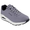 Sneaker SKECHERS "Uno - Stand on Air", Herren, Gr. 48,5, grau (dunkelgrau), Lederimitat, sportlich, Schuhe, Freizeitschuh, Halbschuh, Schnürschuh mit Air-Cooled Memory Foam