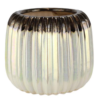 Dekovase I.GE.A. "Vase aus Keramik", beige (creme), B:13cm H:11cm, Keramik, Vasen, Dekovase Blumenvase Modern für Tischdeko Tischvase Deko Trockenblume Image
