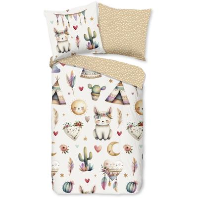 Babybettwäsche GOOD MORNING "Luz", beige (sand), B/L: 135cm x 200cm, , Renforcé, B/L: 80cm x 80cm, Renforcu00e9, Obermaterial: 100% Baumwolle, Bettwäsche, Baumwolle, Renforcé, 2 Teilig, Wendeoptik, Kind, Baby, Tiere, Sand