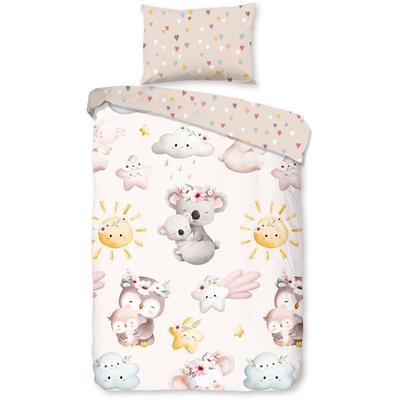 Babybettwäsche GOOD MORNING "Hugss", beige (sand), B/L: 100cm x 135cm, , Renforcé, B/L: 60cm x 40cm, Renforcu00e9, Obermaterial: 100% Baumwolle, Bettwäsche, Baumwolle, Renforcé, 2 Teilig, Wendeoptik, Kind, Baby, Mädchen, Tiere