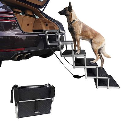Pet Steps Aluminum Pet Stair Folding Dog Ladder for Trucks, Cars, SUVs High Bed