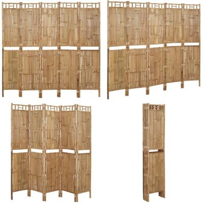 5-tlg. Raumteiler Bambus 200x180 cm - Bambus Raumteiler - Paravent - Raumtrenner - Wohnbereich Image