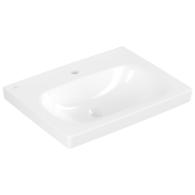 Villeroy & Boch Waschbecken Skyla 5A5161 600x460mm,, 1 Hahnloch ohne Überlauf Weiss Alpin cplus 5A5161R1 Image