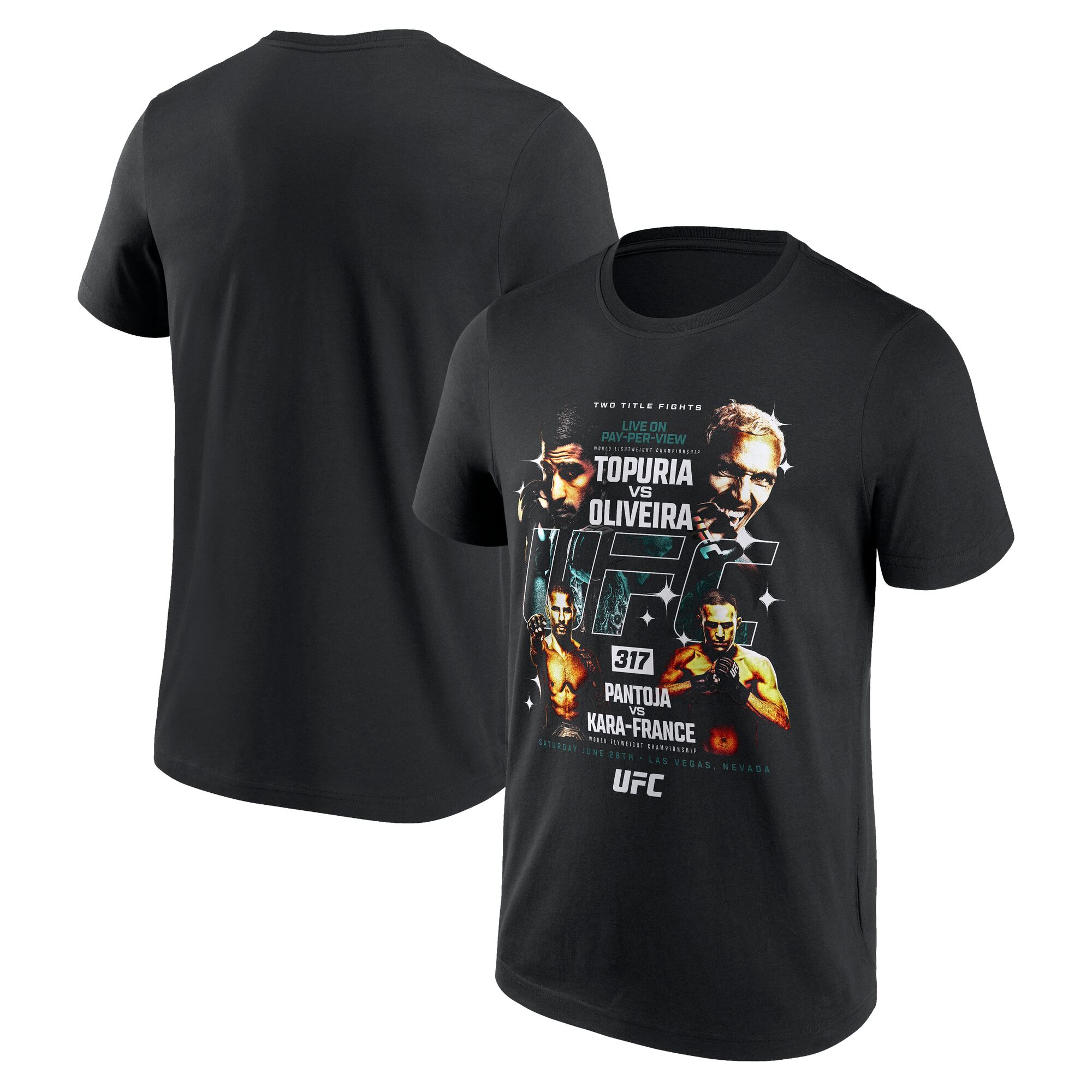 UFC 317 Match Up T-Shirt – Schwarz – Herren Image