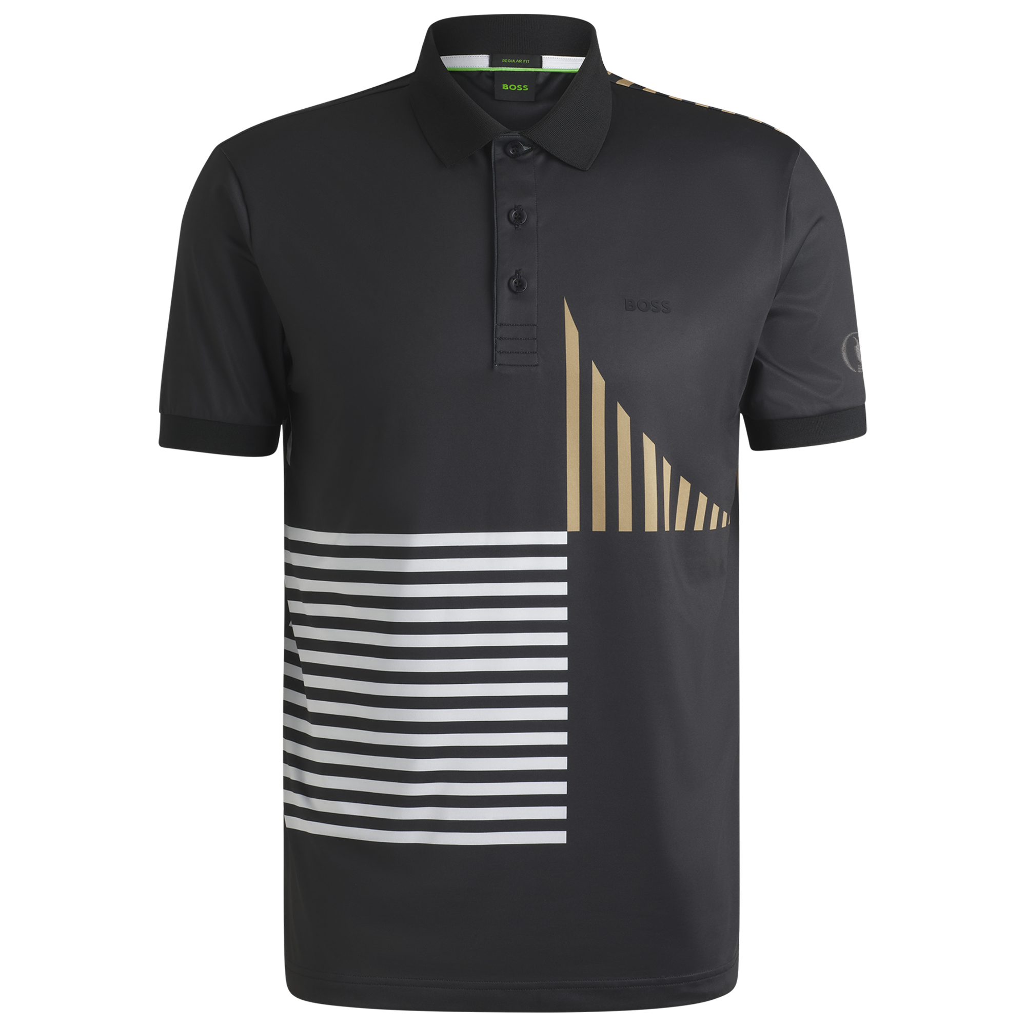 The Open BOSS Paddy Polo mit Streifen – Schwarz Image