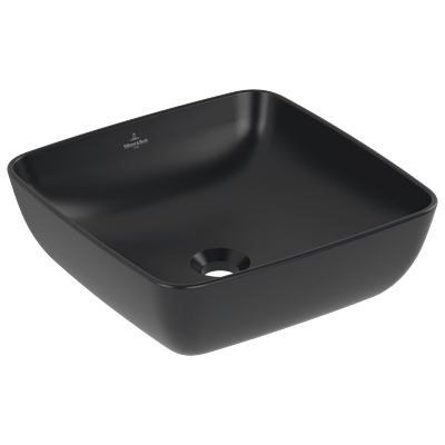 Villeroy & Boch Aufsatzwaschbecken Artis 417841 410x410mm quadr. ohne Überlauf Pure Black cplus 417841R7 Image