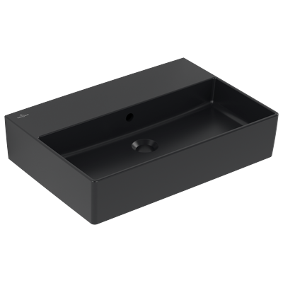 Villeroy & Boch Waschbecken Memento 2.0 600x420mm Rechteck mit Überlauf Pure Black CeramicPlus 4A2262R7 Image