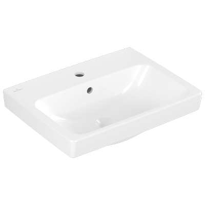 Villeroy & Boch Waschbecken Architectura 550x420mm,, 1 Hahnloch mit Überlauf Weiss Alpin cplus 4A8755R1 Image