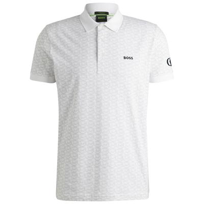 The Open BOSS Paddy Polo mit Streifen – Weiß Image