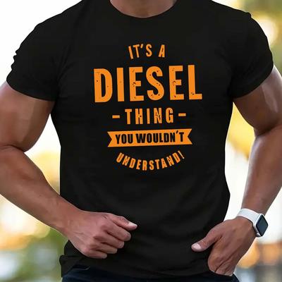 "TEMU Men's " A Thing" Graphic T-shirt - 100% Cotton Short Sleeve Crew Neck Casual Summer Top With Print, Lightweight 180gsm Regular Fit Tee For & Leisure" Image
