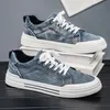 Blaue Denim-Herren-Skateboard-Schuhe, große Größe 48, vulkanisierte Low-Top-Schuhe für Herren, Retro-Freizeitschuhe, Herren-Urban-Sneaker, atmungsaktiv