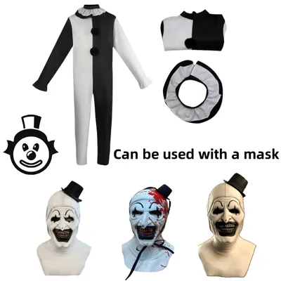 Gruseliges Geister-Clown-Cosplay: Leuchtende Maske und zerflochtenes Kostüm – Haunt Your Halloween! Image