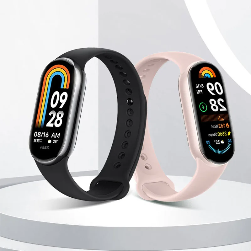 Silikon Sport Strap Für Xiaomi Mi band 9-8 NFC Ersatz miband9/8 Armband wasserdichte Uhrenarmbänder smart mi band 9 zubehör Image
