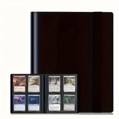 TEMU Premium Binder - Durable 9-pocket/4-compartment Black Storage Album, Suitable For , Gaming And Sports Cards, Holds 360/160 Cards Image