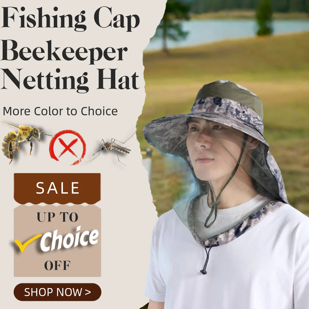 Angeln Kappe Mesh Bee Keeper Hut Mit Moskito Net verhindern Anti Sonne UV Für Männer Und Frauen Outdoor Reisen Angeln Camping Image