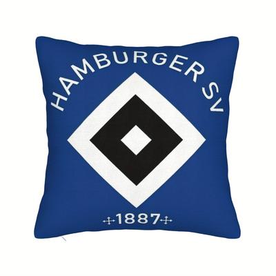 TEMU 1pc Logo Decorative Pillow Cover - Soft, Durable Polyester, Machine Washable, Zipper Closure, Mixed Colors For Sofa, Bedroom, Office, Car, Farmhouse - No Insert Included