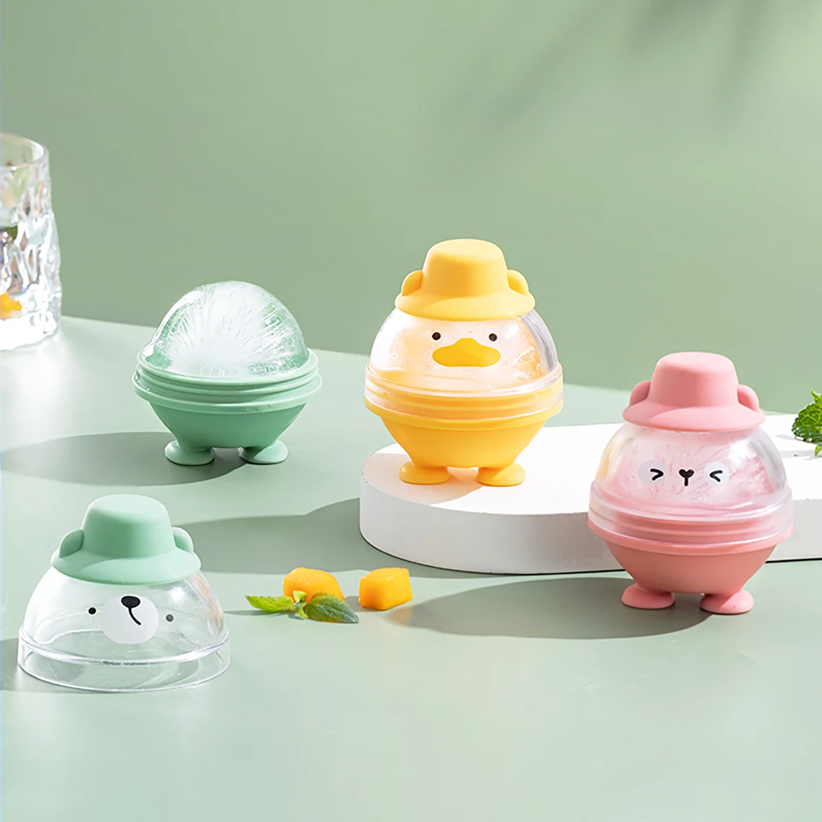 Stapelbarer, langsam schmelzender DIY-Eisball in Lebensmittelqualität für Cocktail-Whisky, 2025, neuer Silikonkugel-Eisformhersteller, rundes Eis stapelbar Image