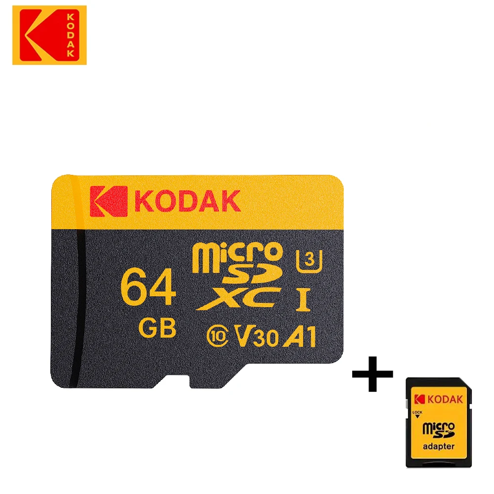 Kodak 32 GB-512 GB Micro-SD-Speicherkarte – hohe Geschwindigkeit ​ ​ U3 UHS-I der Klasse 10, für Smartphones, Digitalkameras, Tablets und Drohnen Image