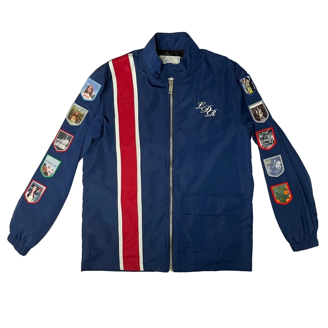 Lana Merch Commemorative LDR Racer Jackets 2025, Marineblau, für Damen und Herren, Rennjacke mit Aufnäher, Del Top Coat Reys Lady Clothes