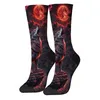 Dunkle Nacht Red Moon Armor Wolf Herrensocken Retro-Stil Straße Hip-Hop Persönlichkeit Trend Socken Roman Crazy Happy Fun Socken Geschenk