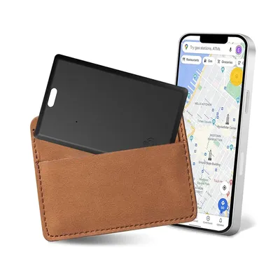 Slim Wallet Tracker Card iPhone Smart Tag Work with Find My (iOS Only) Air-Tag Bluetooth Search GPS Locator Wallet Finder Card
