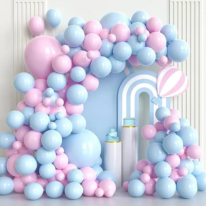 1 Satz rosa blaue Ballon girlande Geschlecht offenbaren Geburtstag Latex ballons Bogen Set Baby party Jungen oder Mädchen Geburtstag Dekoration Globos Image